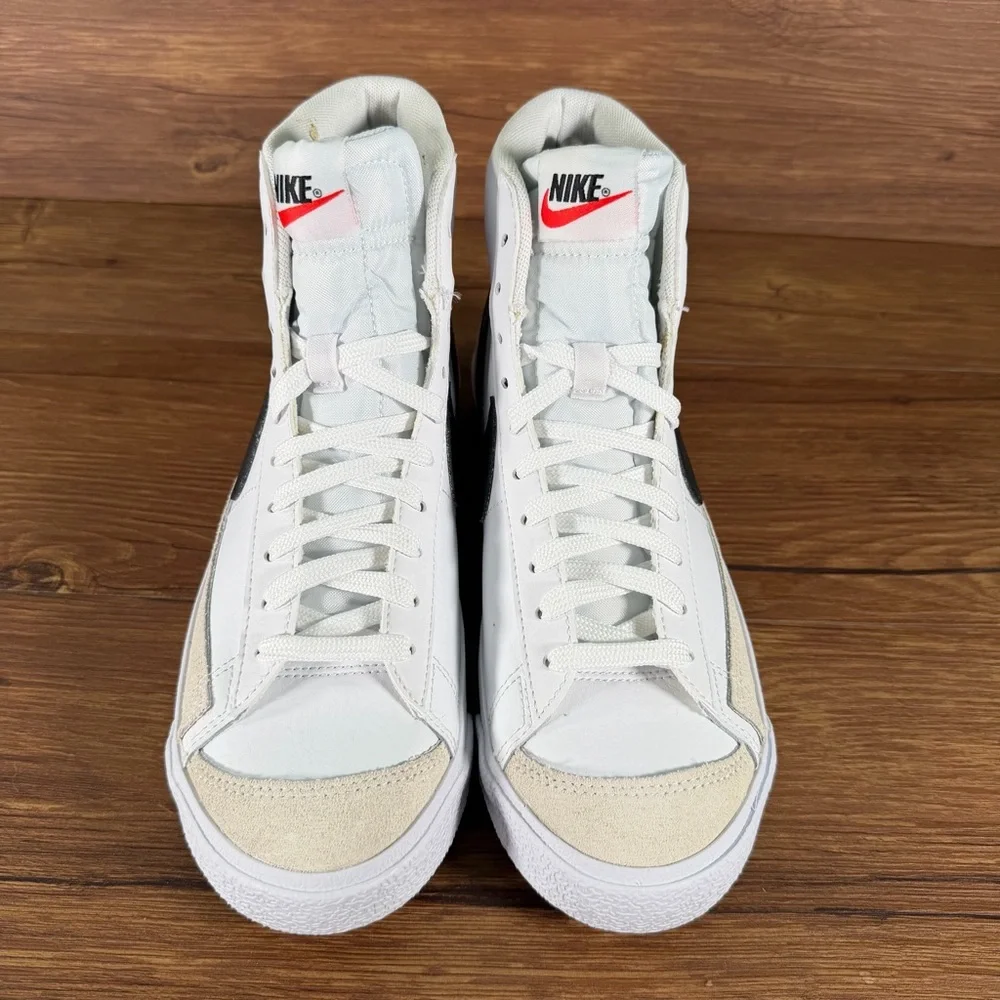 Nike Blazer‎ Mid ‘77 White Leather Sneakers Size 7Y Lace Up Shoes